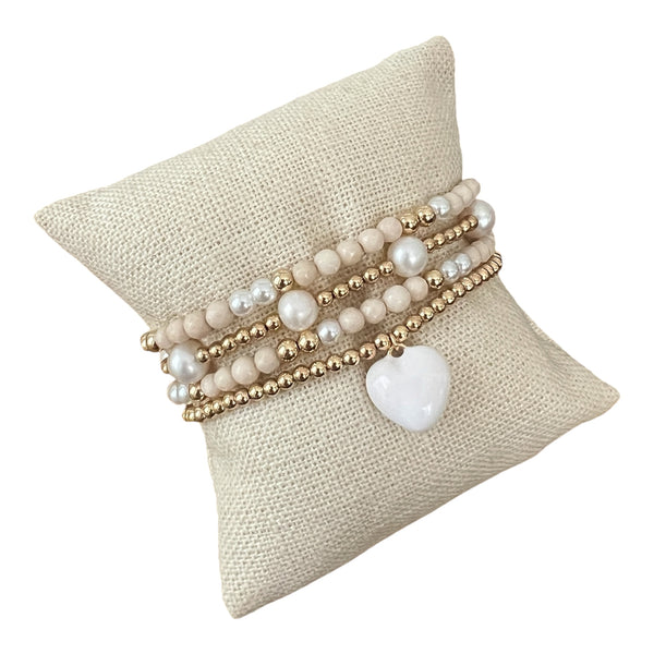 White Heart Stack - Gold