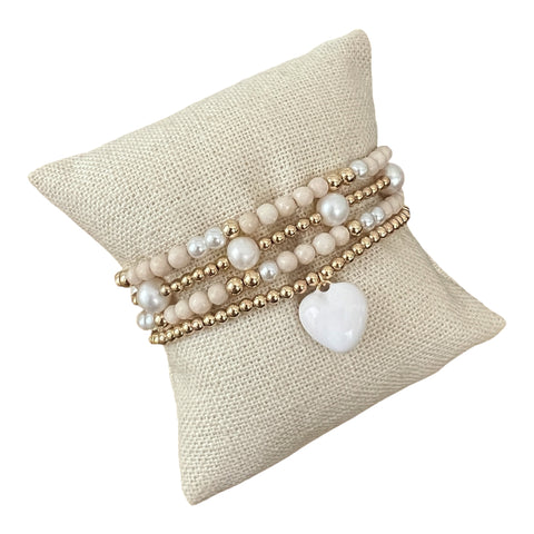 White Heart Stack - Gold